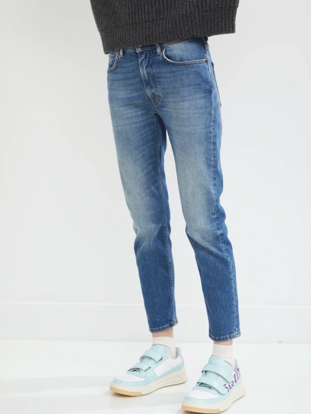 Acne "Melk" Slim Jean in Mid Blue, size 26